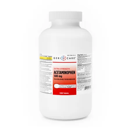 Acetaminophen 500 mg Extra Strength Tablet, 1000/Ea